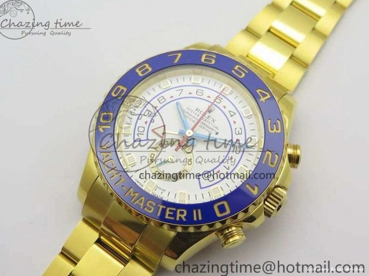 Best AAA Replica Sites Edition 3577 Bracelet II YG On YachtMaster YG Cozy 116688 Ceramic Bezel Best A White 1:1 Blue Dial JF 1224